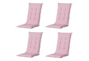 Madison -  Tuinstoelkussen Hoge Rug Panama soft pink - Ca. 123x50 cm - Set van 4
