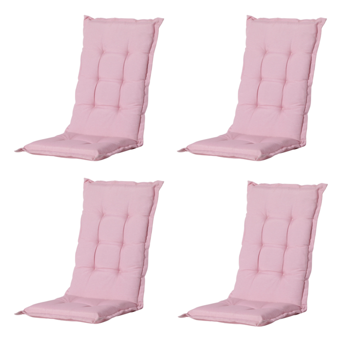 Madison -  Tuinstoelkussen Hoge Rug Panama soft pink - Ca. 123x50 cm - Set van 4