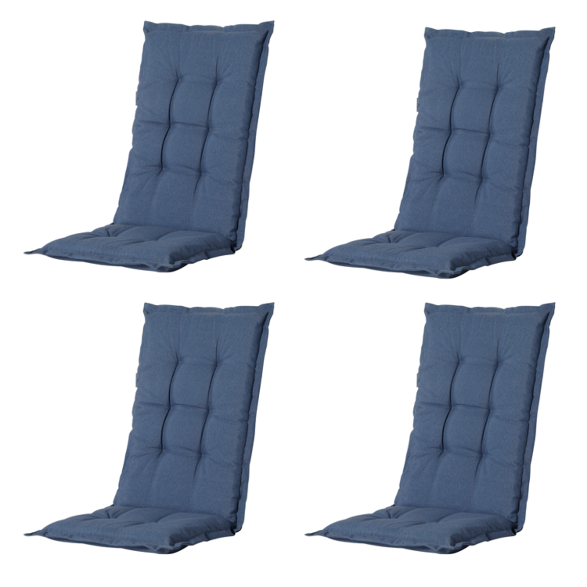 Madison -  Tuinstoelkussen Hoge Rug Panama safier blue - Ca. 123x50 cm - Set van 4