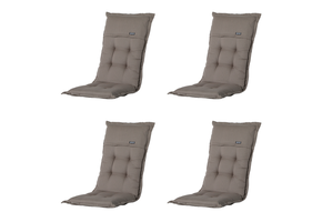 Madison -  Tuinstoelkussen Hoge Rug Rib liver - Ca. 123x50 cm - Set van 4