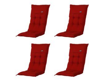 Madison -  Tuinstoelkussen Hoge Rug Rib red - Ca. 123x50 cm - Set van 4