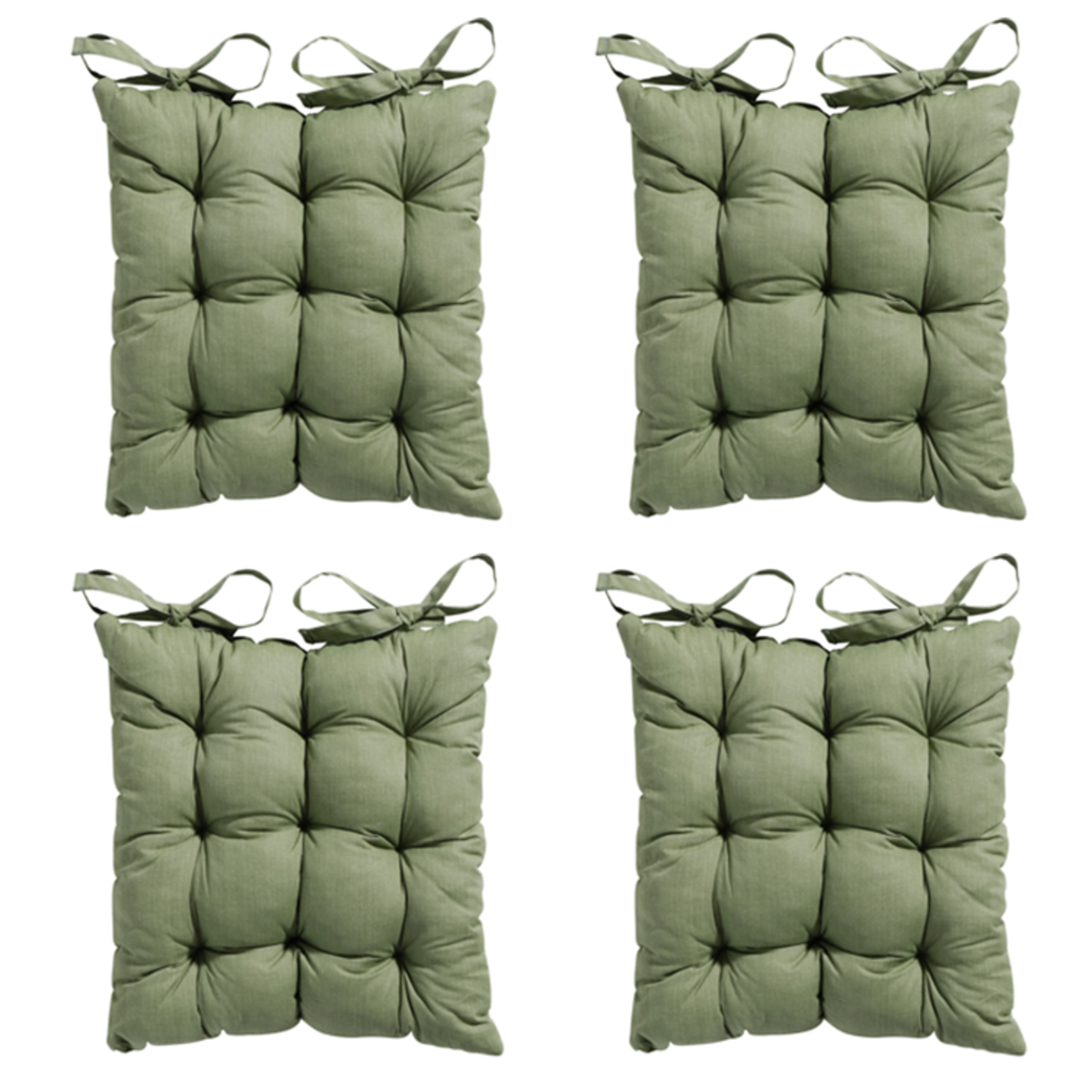 Madison -  Zitkussen Toscane Basic green - Ca. 46x46 cm - Set van 4