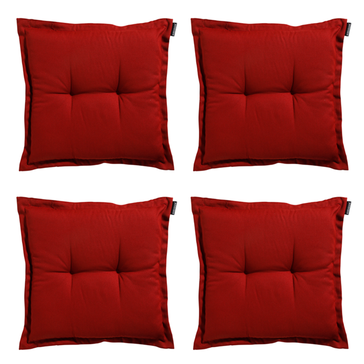 Madison -  Zitkussen Rib red - Ca. 50x50 cm - Set van 4