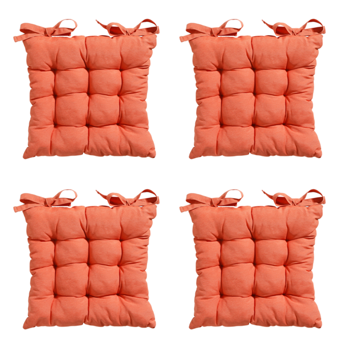 Madison -  Zitkussen Toscane Panama flame orange - Ca. 46x46 cm - Set van 4