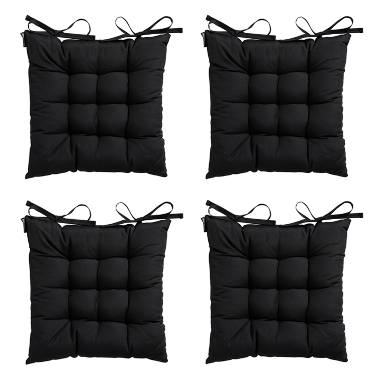 Madison -  Zitkussen Toscane Panama black - Ca. 46x46 cm - Set van 4