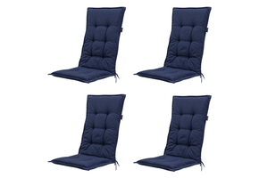 Madison -  Tuinstoelkussen Hoge Rug Panama indigo - Ca. 123x50 cm - Set van 4