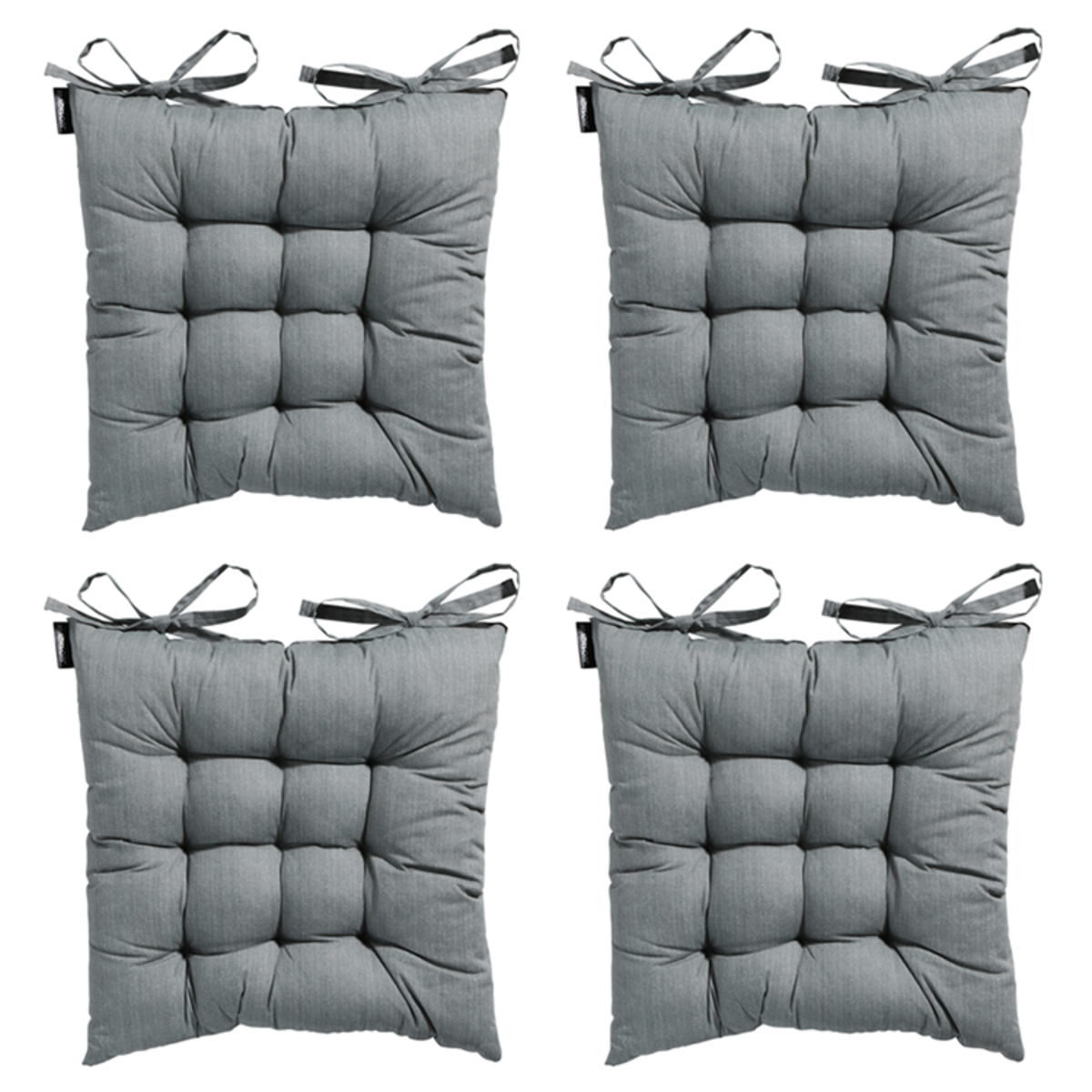 Madison -  Zitkussen Toscane Basic grey - Ca. 46x46 cm - Set van 4