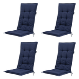 Madison -  Tuinstoelkussen Lage Rug Panama indigo - Ca. 105x50 cm - Set van 4