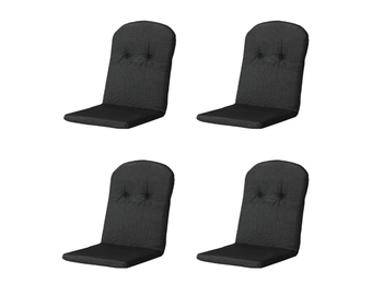 Madison -  Kuipstoelkussen Hoge Rug Rib black - Ca. 96x45 cm - Set van 4