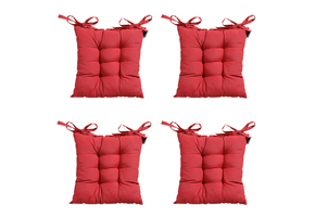 Madison -  Zitkussen Toscane Panama brick red - Ca. 46x46 cm - Set van 4