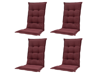 Madison -  Tuinstoelkussen Lage Rug Panama bordeaux - Ca. 105x50 cm - Set van 4