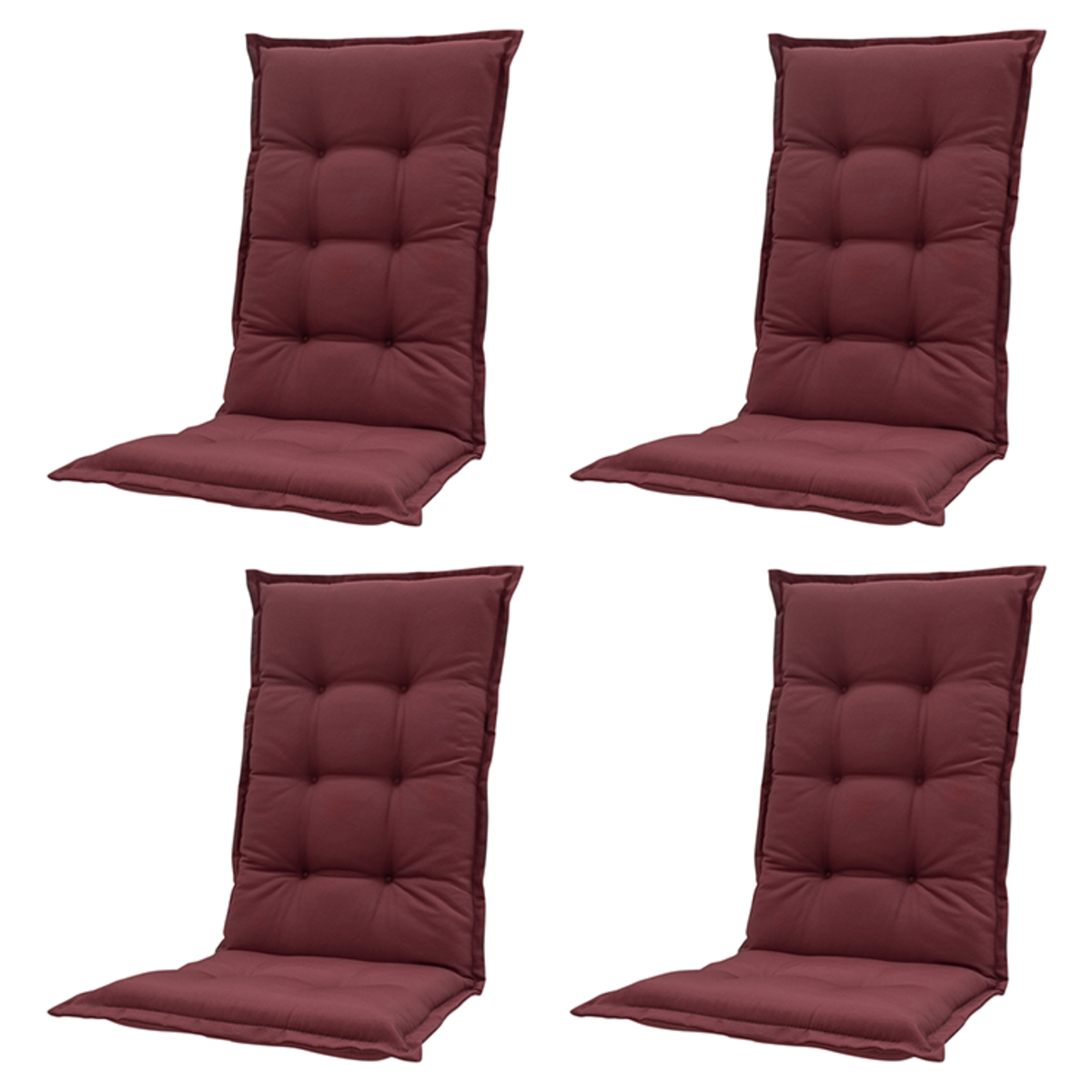 Madison -  Tuinstoelkussen Lage Rug Panama bordeaux - Ca. 105x50 cm - Set van 4