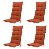 Madison -  Tuinstoelkussen Hoge Rug Basic terra - Ca. 123x50 cm - Set van 4
