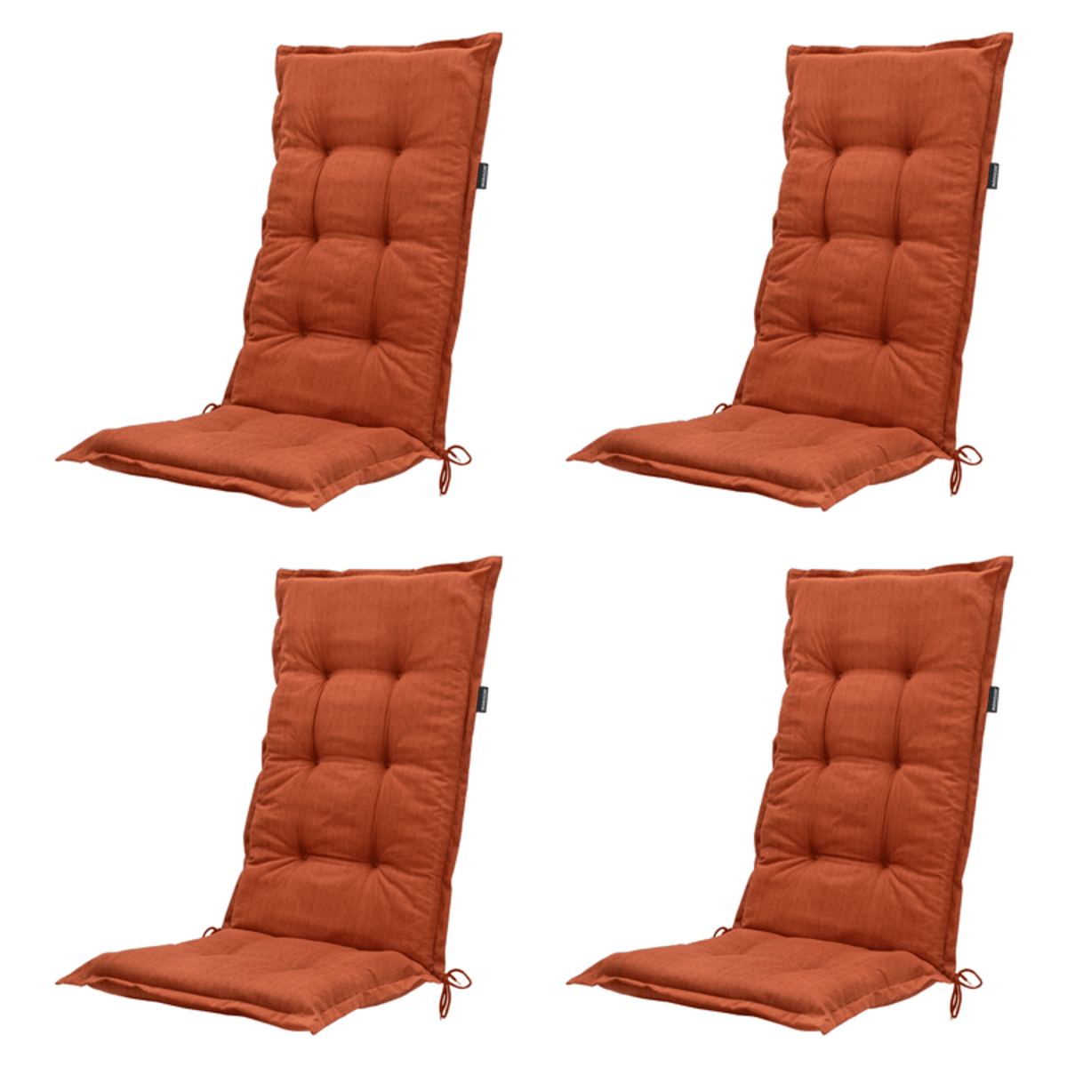 Madison -  Tuinstoelkussen Hoge Rug Basic terra - Ca. 123x50 cm - Set van 4