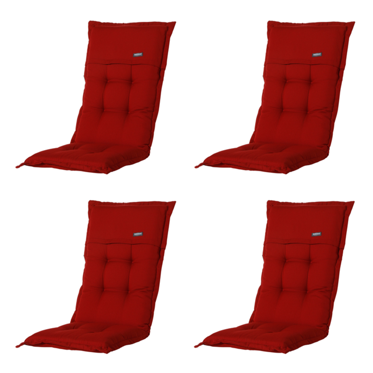 Madison -  Tuinstoelkussen Lage Rug Rib red - Ca. 105x50 cm - Set van 4