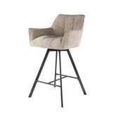 Hoyz Collection - Barstoel Raster Draaibaar - 2 Stuks - Rich Zandkleur