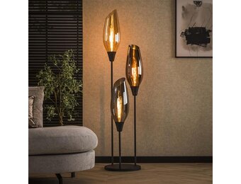 Hoyz Collection - Vloerlamp Cocoon XL Mix Glass - Zwart