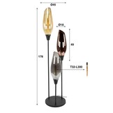 Hoyz Collection - Vloerlamp Cocoon XL Mix Glass - Zwart