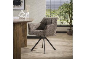 Hoyz Collection - Armstoel Raster Draaibaar - 2 Stuks - Rich Taupe