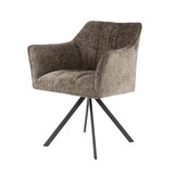 Hoyz Collection - Armstoel Raster Draaibaar - 2 Stuks - Rich Taupe