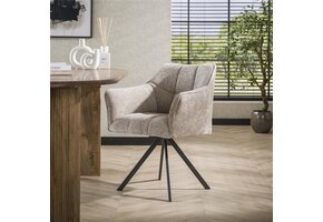 Hoyz Collection - Armstoel Raster Draaibaar - 2 Stuks - Rich Zandkleur