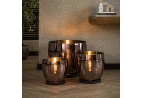 Hoyz Collection - Vloerlamp UP XXL - Koperkleurig Glas - Ø48