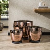 Hoyz Collection - Vloerlamp UP XXL - Koperkleurig Glas - Ø48