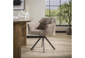 Hoyz Collection - Armstoel Raster Draaibaar - 2 Stuks - Rich Champagne