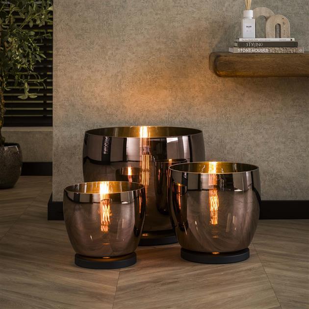 Hoyz Collection - Vloerlamp UP L - Koperkleurig Glas - Ø29