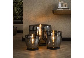 Hoyz Collection - Vloerlamp UP XXL - Smoke grijs Glas - Ø48