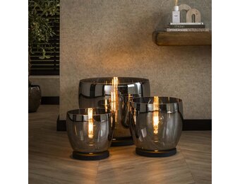 Hoyz Collection - Vloerlamp UP XXL - Smoke grijs Glas - Ø48