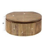 Hoyz Collection - Nachtkastje Wave Rond - Massief Mango Zandkleur