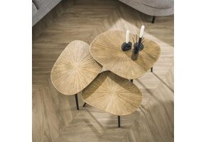 Hoyz Collection - Salontafel Set-3 Vierhoekig Ray - Brons/Goud Metaal