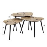 Hoyz Collection - Salontafel Set-3 Vierhoekig Ray - Brons/Goud Metaal