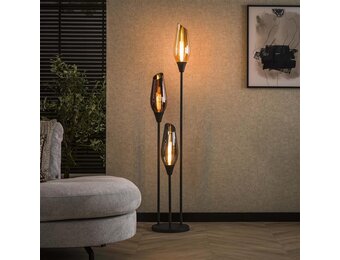 Hoyz Collection - Vloerlamp Cocoon Mix Glass  - Zwart