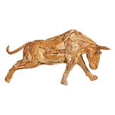 ZOMER-Sens-Line - Decoratief Standbeeld Bull - Teakhout - Bruin