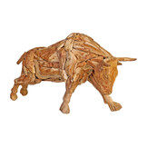 ZOMER-Sens-Line - Decoratief Standbeeld Bull - Teakhout - Bruin