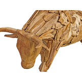 ZOMER-Sens-Line - Decoratief Standbeeld Bull - Teakhout - Bruin