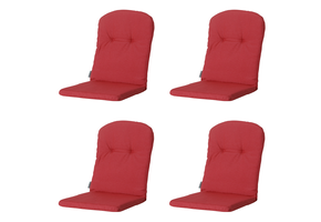 Madison -  Kuipstoelkussen Hoge Rug Panama brick red - Ca. 96x45 cm - Set van 4