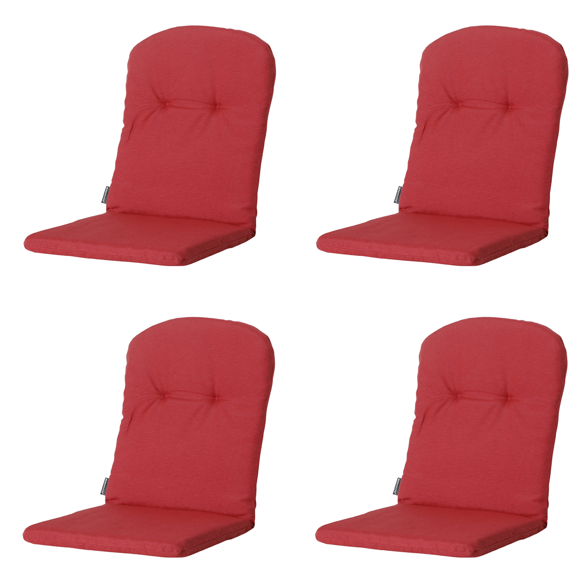 Madison -  Kuipstoelkussen Hoge Rug Panama brick red - Ca. 96x45 cm - Set van 4