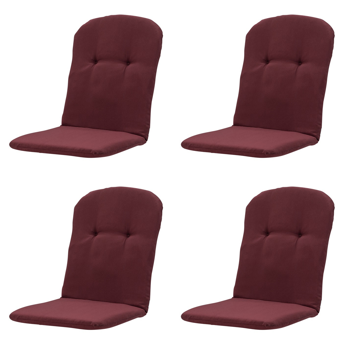 Madison -  Kuipstoelkussen Hoge Rug Panama bordeaux - Ca. 96x45 cm - Set van 4