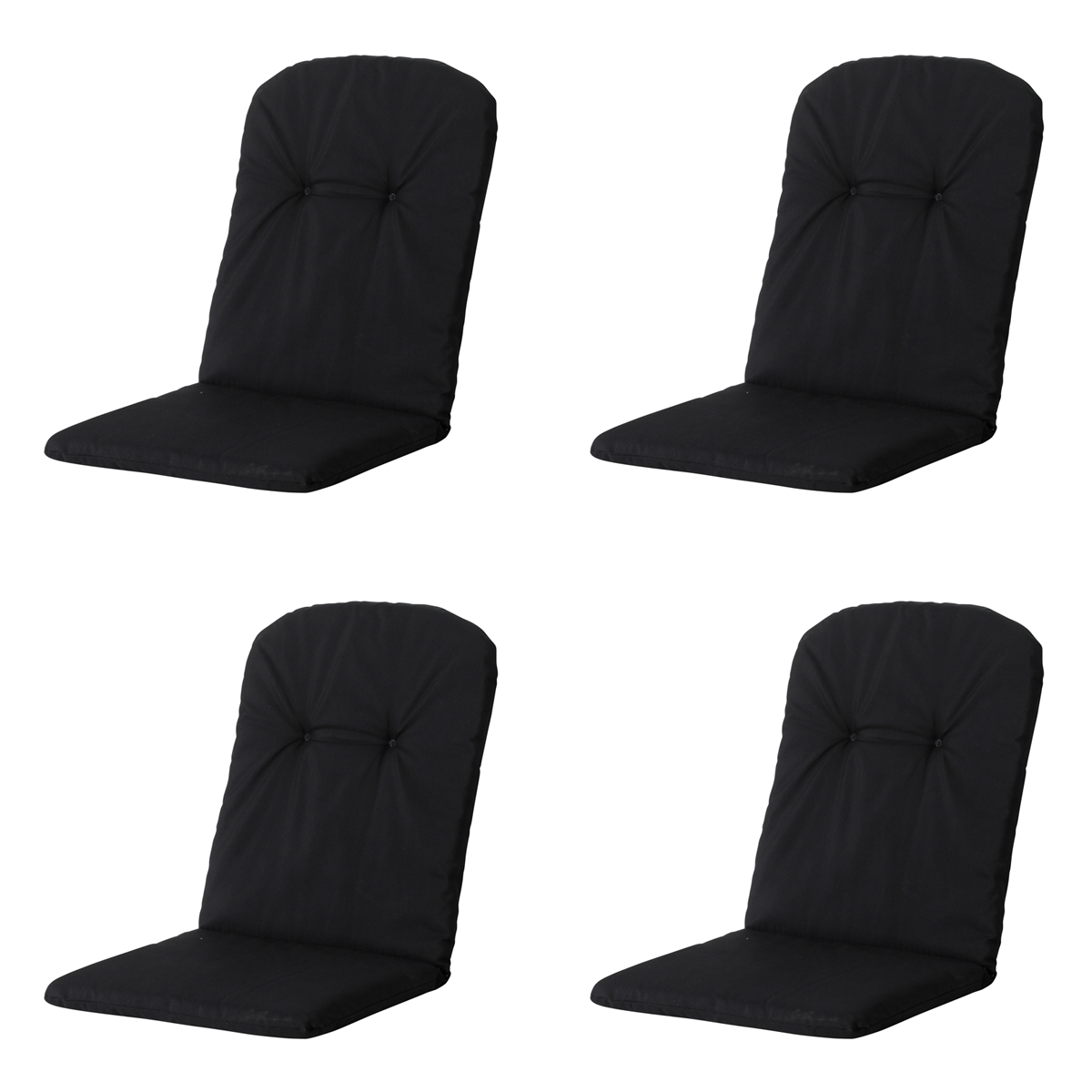 Madison -  Kuipstoelkussen Hoge Rug Panama black - Ca. 96x45 cm - Set van 4