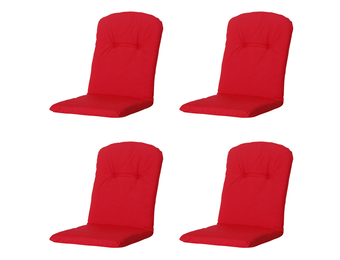 Madison -  Kuipstoelkussen Hoge Rug Panama red - Ca. 96x45 cm - Set van 4