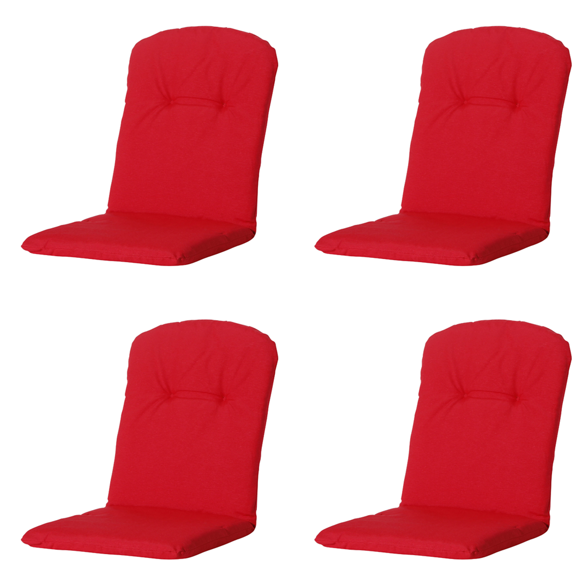 Madison -  Kuipstoelkussen Hoge Rug Panama red - Ca. 96x45 cm - Set van 4