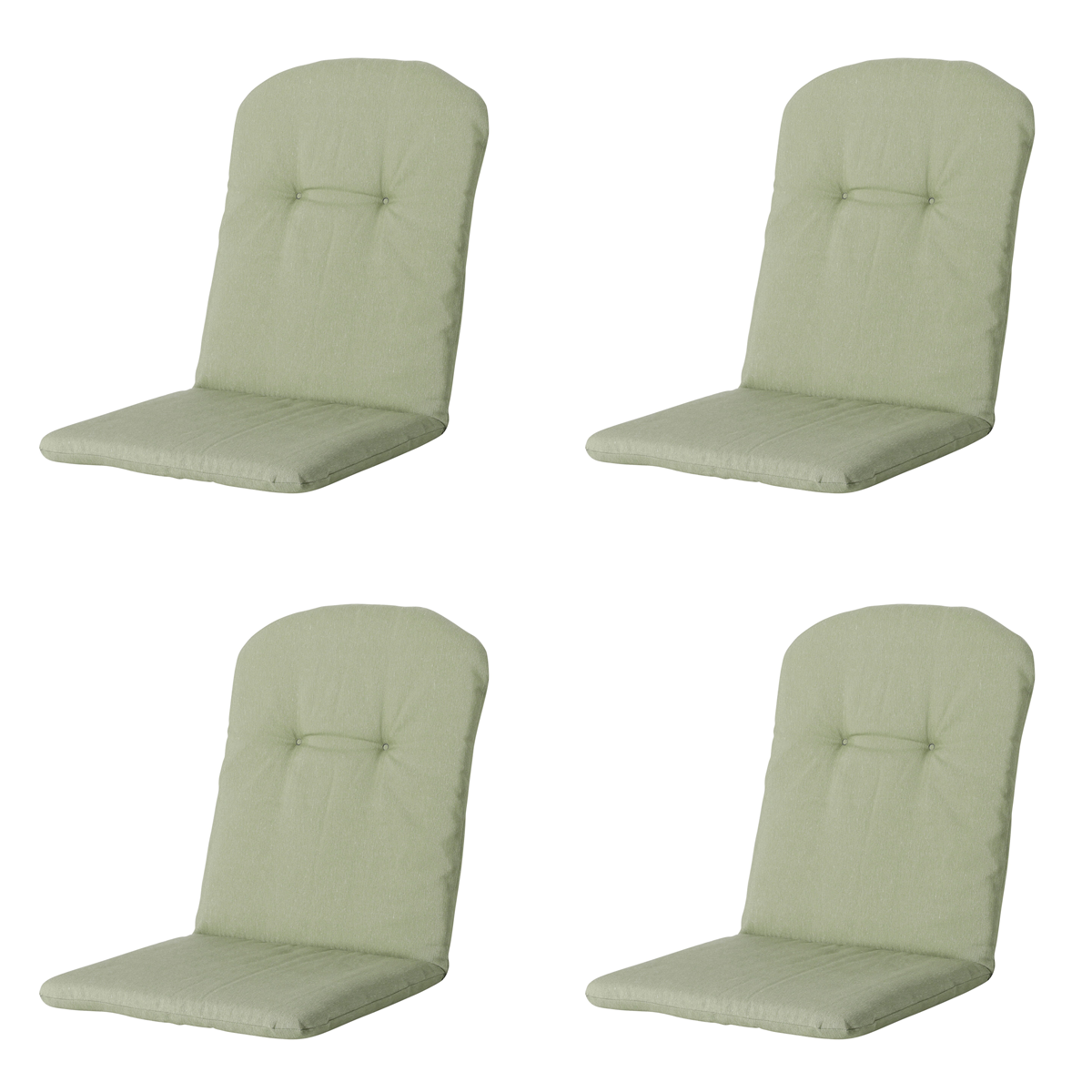 Madison -  Kuipstoelkussen Hoge Rug Panama sage - Ca. 96x45 cm - Set van 4