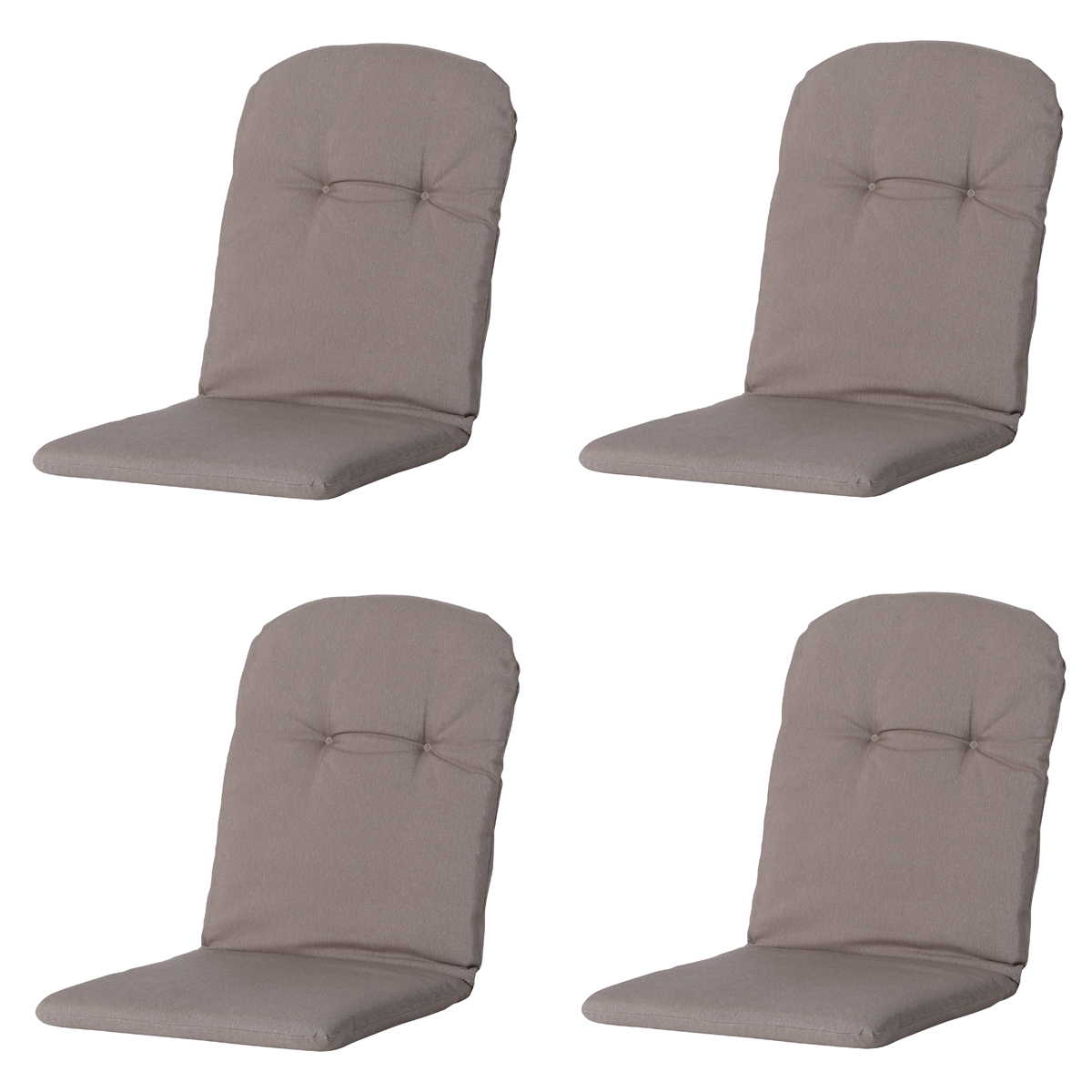 Madison -  Kuipstoelkussen Hoge Rug Panama taupe - Ca. 96x45 cm - Set van 4