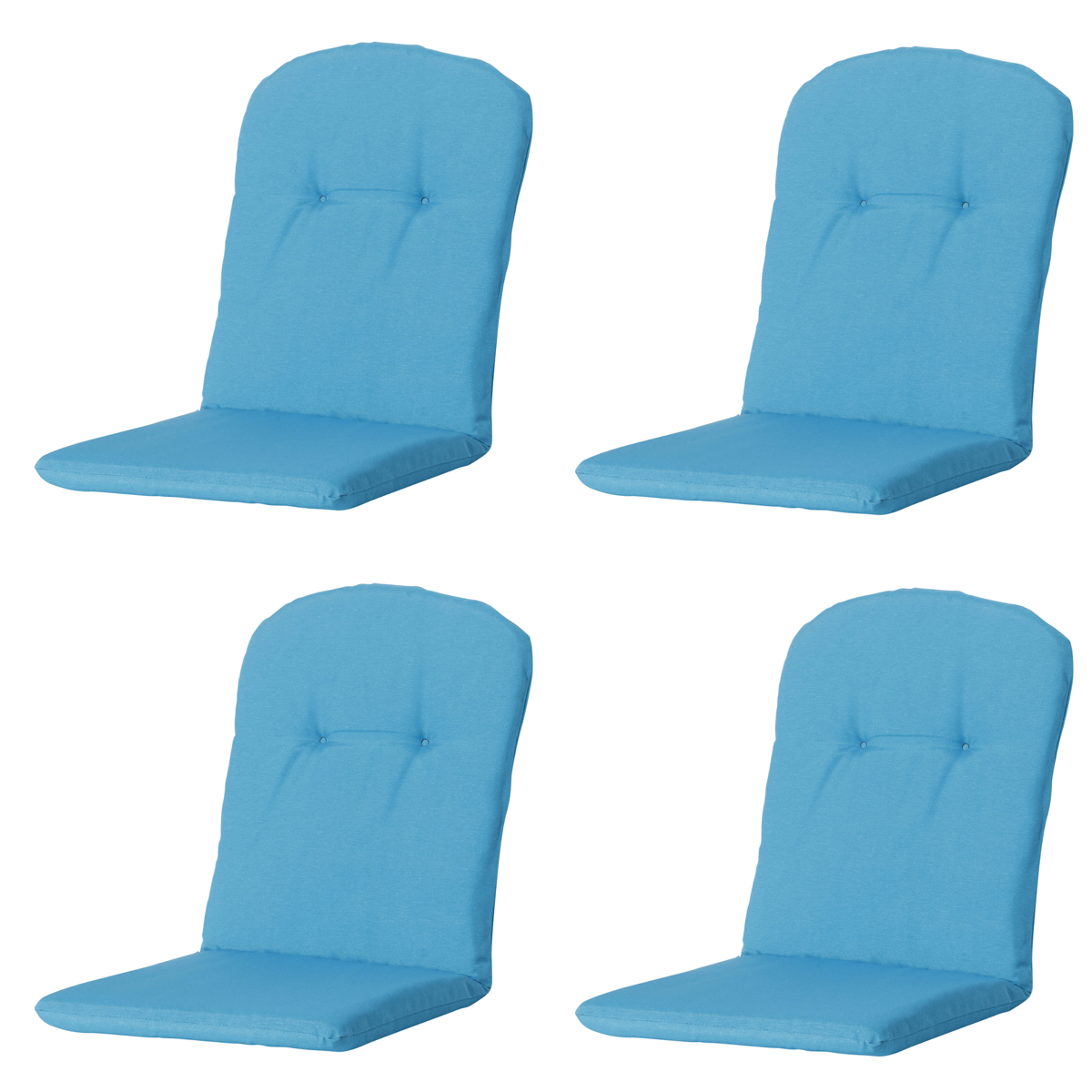 Madison -  Kuipstoelkussen Hoge Rug Panama aqua - Ca. 96x45 cm - Set van 4