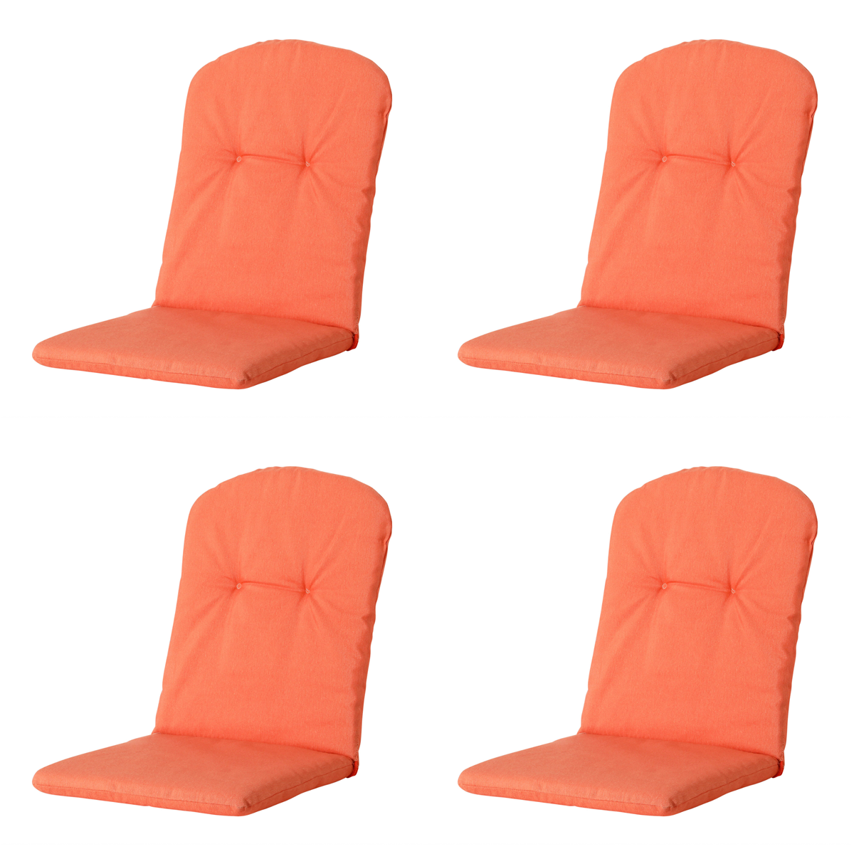 Madison -  Kuipstoelkussen Hoge Rug Panama flame orange - Ca. 96x45 cm - Set van 4