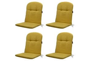 Madison -  Kuipstoelkussen Hoge Rug Panama mustard - Ca. 96x45 cm - Set van 4