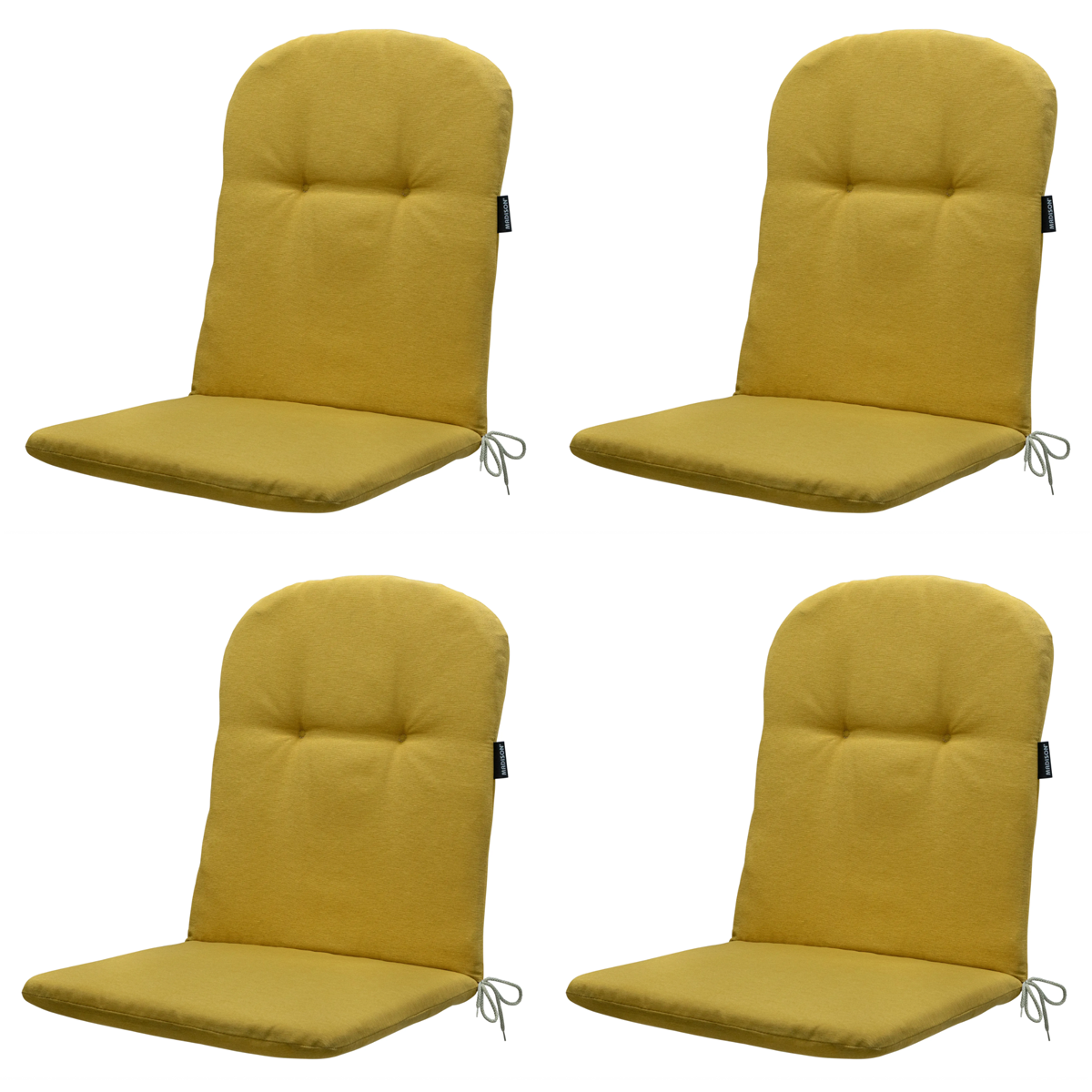 Madison -  Kuipstoelkussen Hoge Rug Panama mustard - Ca. 96x45 cm - Set van 4